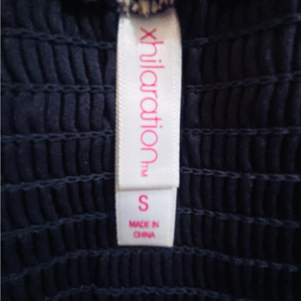 Xhilaration Black and Cream Floral Wide Leg Jumpsuit - Picture 8 of 8